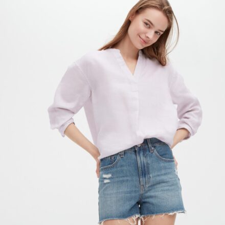 Жіноча лляна сорочка UNIQLO (100% преміум-льон)