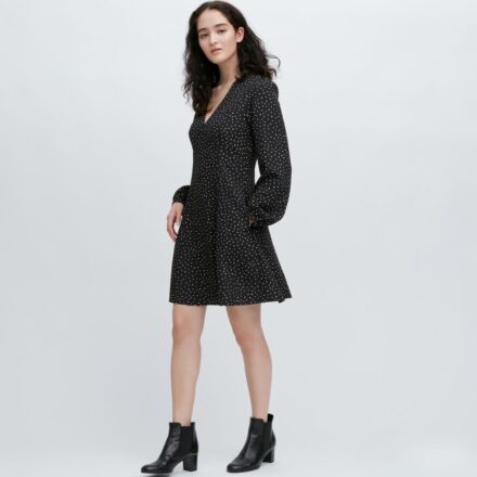Крепова сукня UNIQLO у горох
