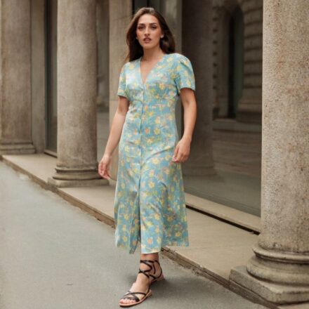 Віскозна сукня UNIQLO з ґудзиками
