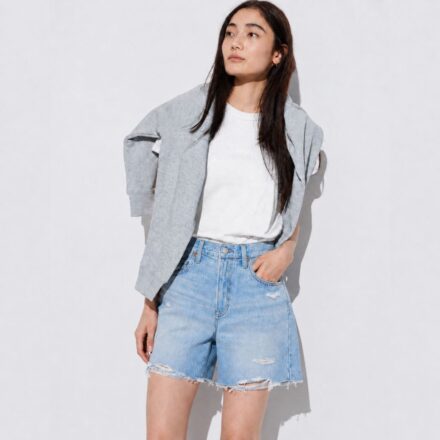 BAGGY DENIM шорти UNIQLO з високою посадкою