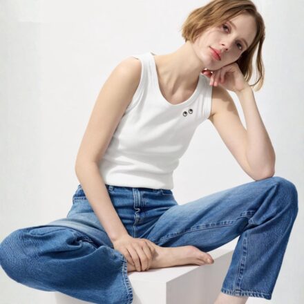 Майка UNIQLO x ANYA HINDMARCH в рубчик