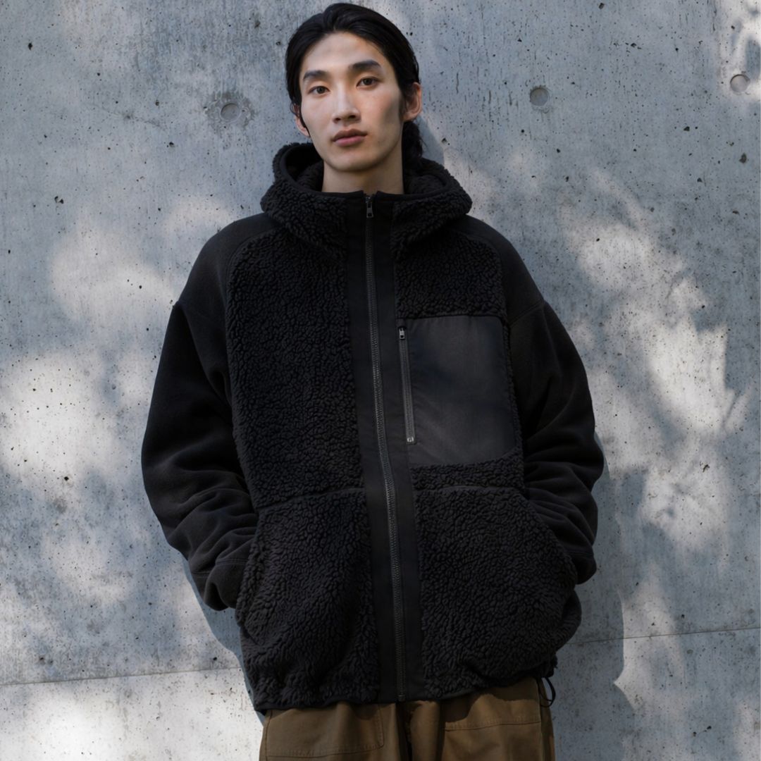 UNIQLO White Mountaineering XL ブラック Флісова куртка UNIQLO х WHITE MOUNTAINEERING – UNIQRAINE
