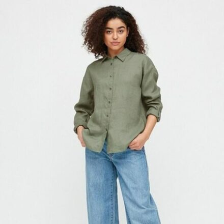 Жіноча лляна сорочка UNIQLO (100% преміум-льон)